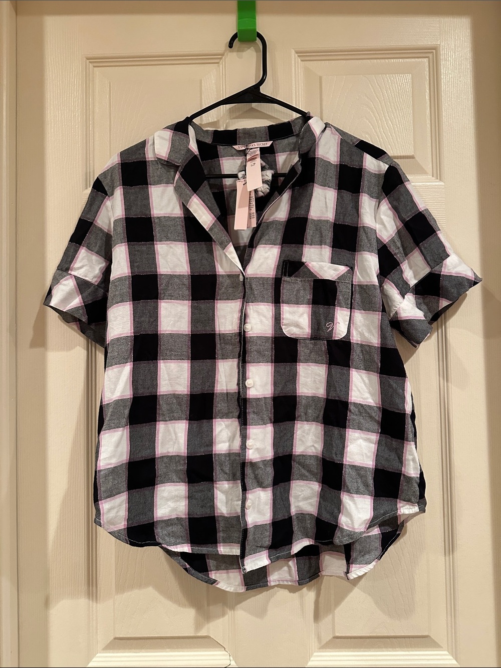PINK Victoria's Secret Plaid Short-Sleeve Button-Down
